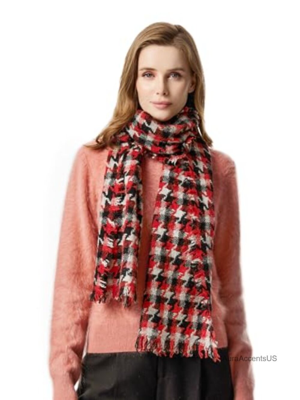 100% Cashmere Fringed Scarf Soft Winter Wrap Elegant Gift